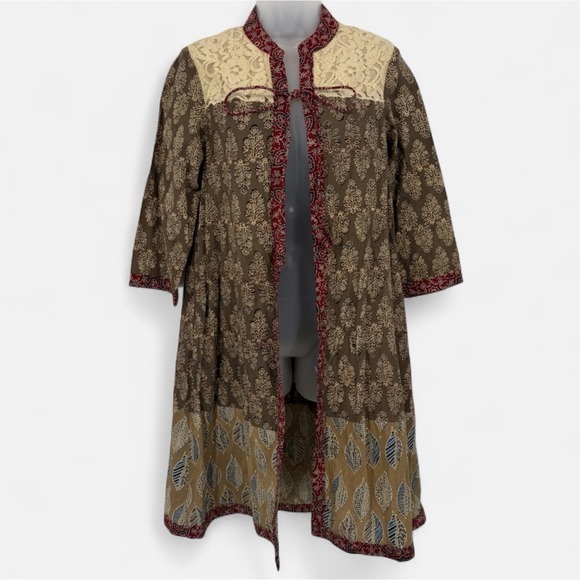 April Cornell Sweaters - April Cornell XXS Cotton Lace Boho Tie Front Duster Peasant Cottagecore Cardigan